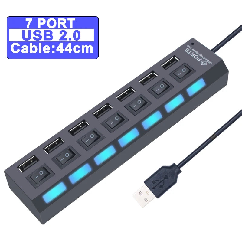Switched USB Hub - 4 or 7 Ports