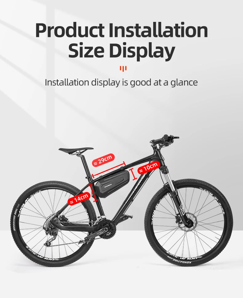 Hard Shell Bicycle Top Tube Bag 1.5L Waterproof