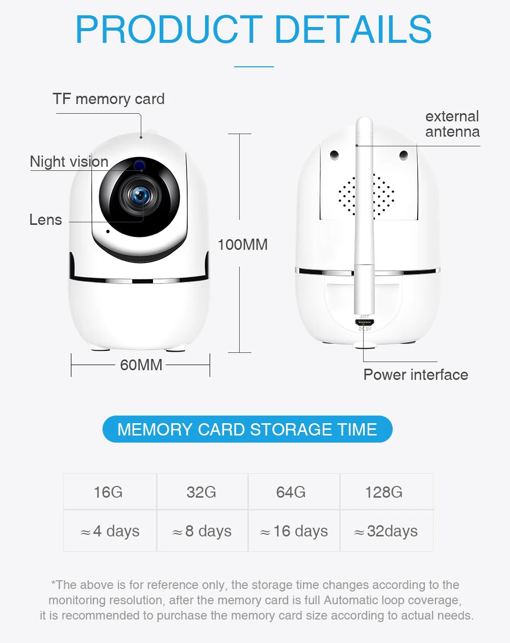 WiFi IP Camera with Auto Tracking and Night Vision