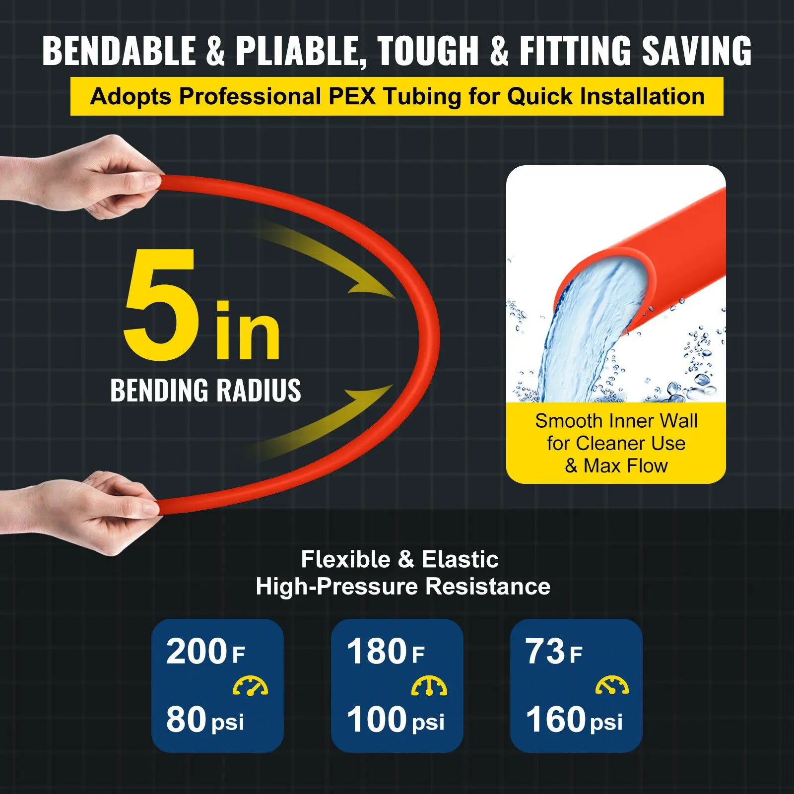 1/2" PEX Tubing 1000ft Oxygen Barrier Pipe for Radiant Heating