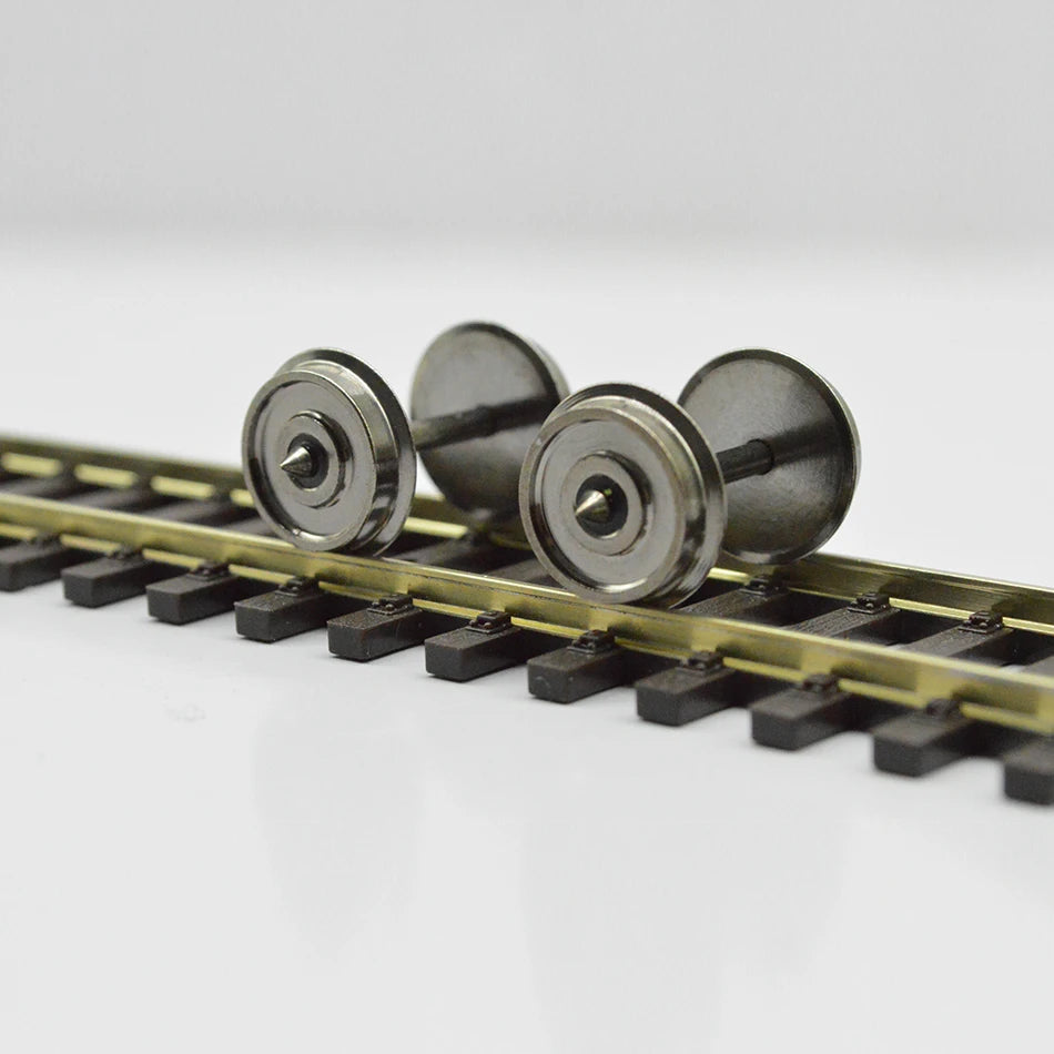 HO 1:87 Metal Model Railway Wheel Assemblies, Four Pieces