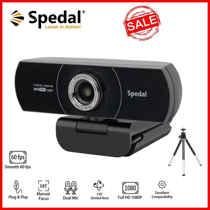 Spedal MF934HT 1080P 60fps webkamera s mikrofonem a stativem