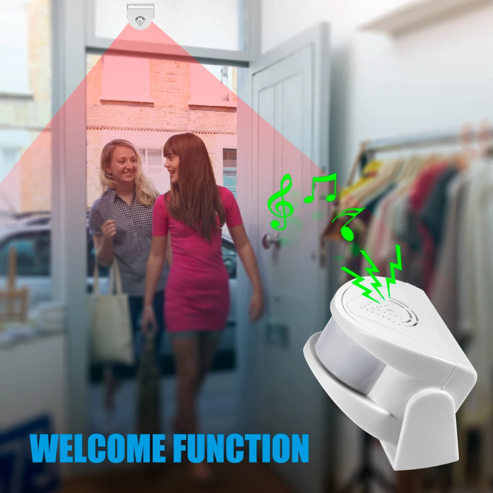 PIR Motion Sensor Doorbell Chime Alarm with 32 Sounds