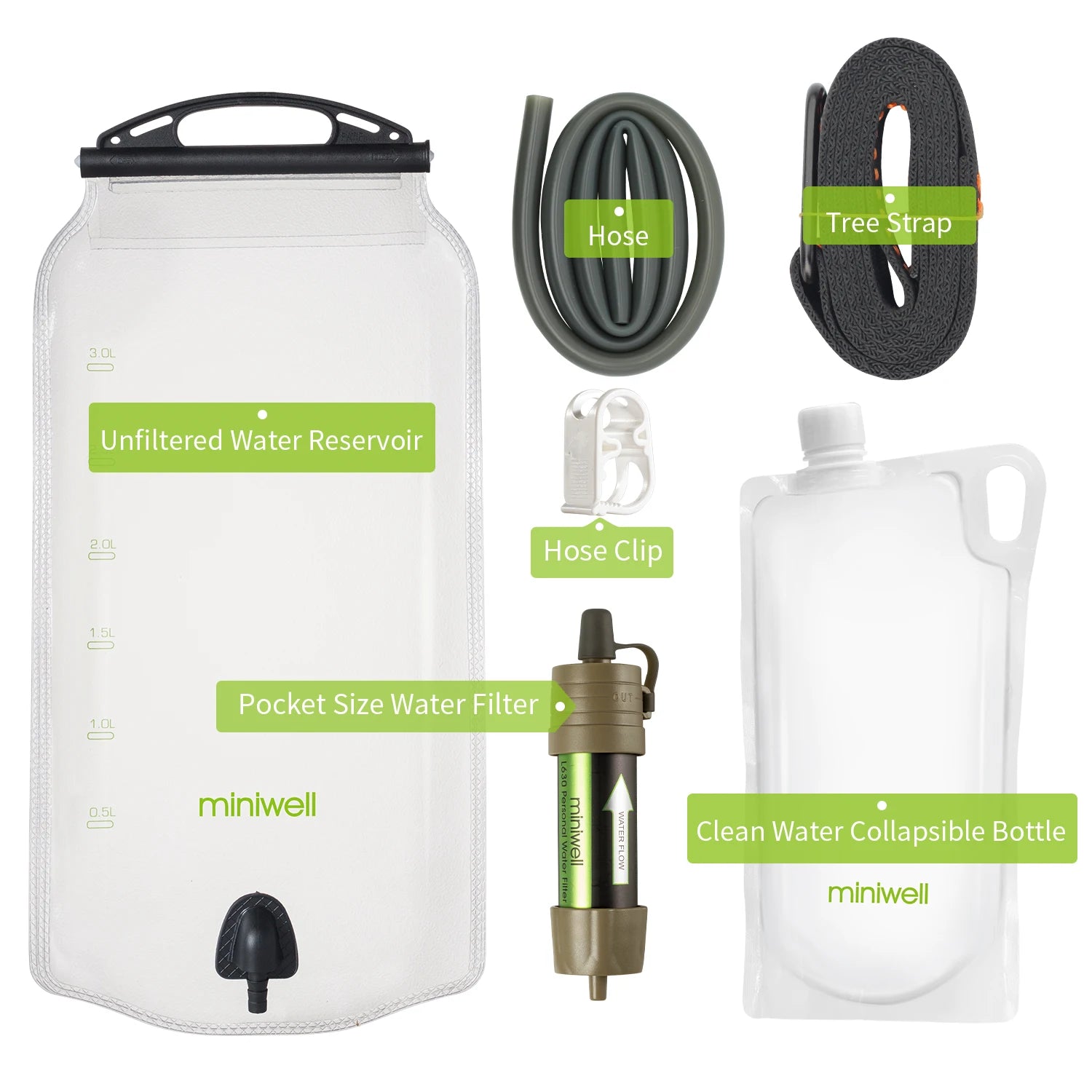 Portable Outdoor Water Filter Kit with Bag