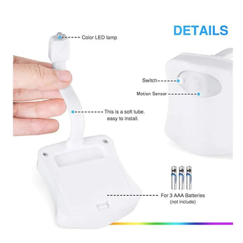 USB Rechargeable Motion Sensor Toilet Night Light 16 Colors