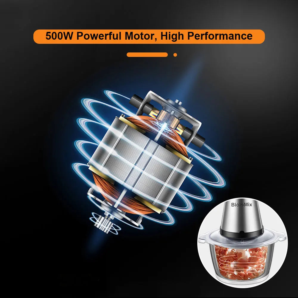 2-Speed 500W Stainless Steel 2L Electric Chopper