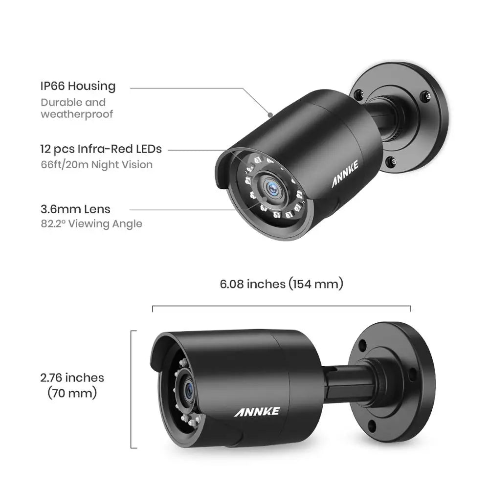 ANNKE 4 Camera 1080P CCTV Kit with Night Vision 30m IP66