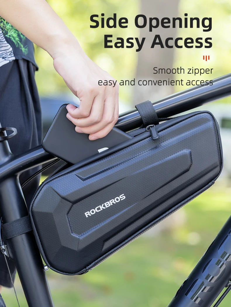 Hard Shell Bicycle Top Tube Bag 1.5L Waterproof