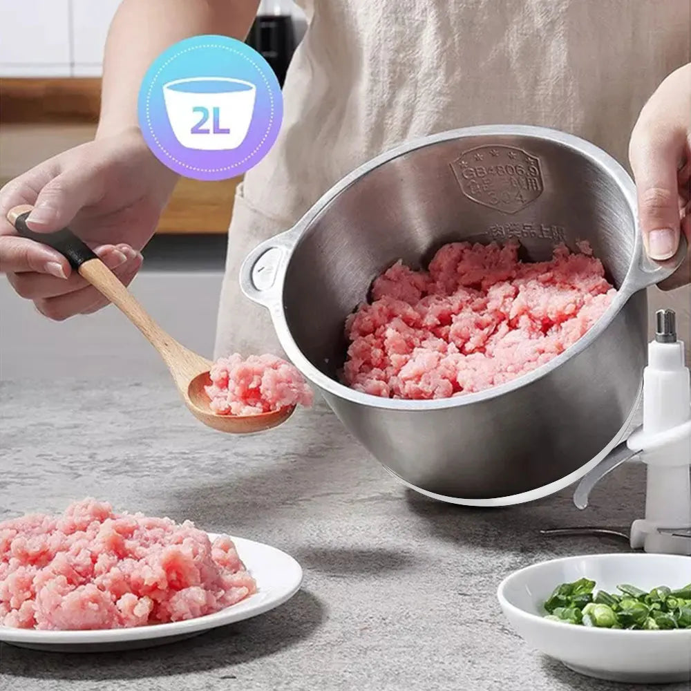 2-Speed 500W Stainless Steel 2L Electric Chopper
