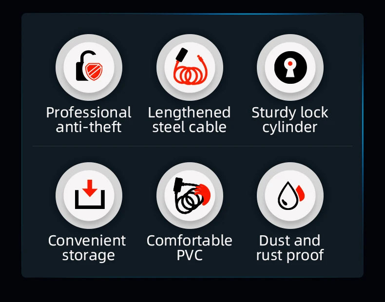 Steel Cable Bike Lock with Keyless Quick Lock
