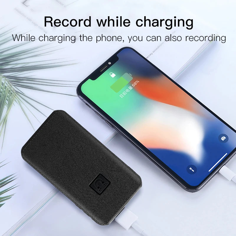 Enregistreur vocal numérique 8-64 Go, enregistrement caché activé par le son, espion longue distance 60 m, dictaphone avec aimant, batterie externe, MP3, clé USB