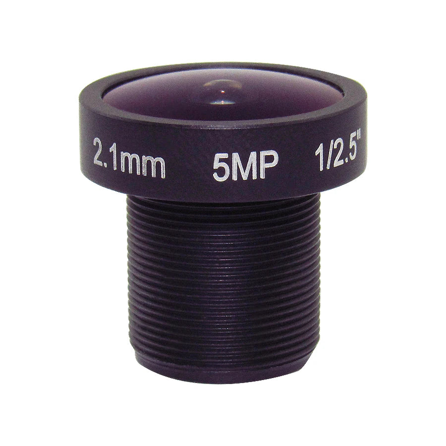 5 MP HD CCTV-objektiv, 2.1 mm, 5,0 megapixel IP-kameraobjektiv, MTV-kort, IR, M12-objektiv F2.0, bildformat 1/2.5" för HD-övervakningskameror