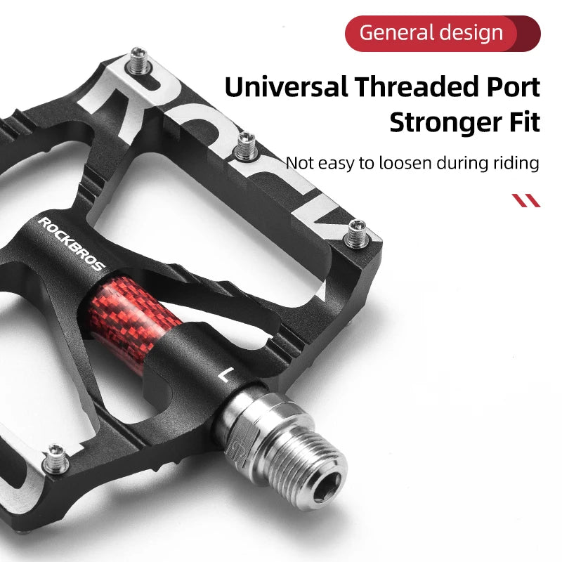 Aluminum Alloy Bike Pedals with Non-Slip Grip & Reflective Safety