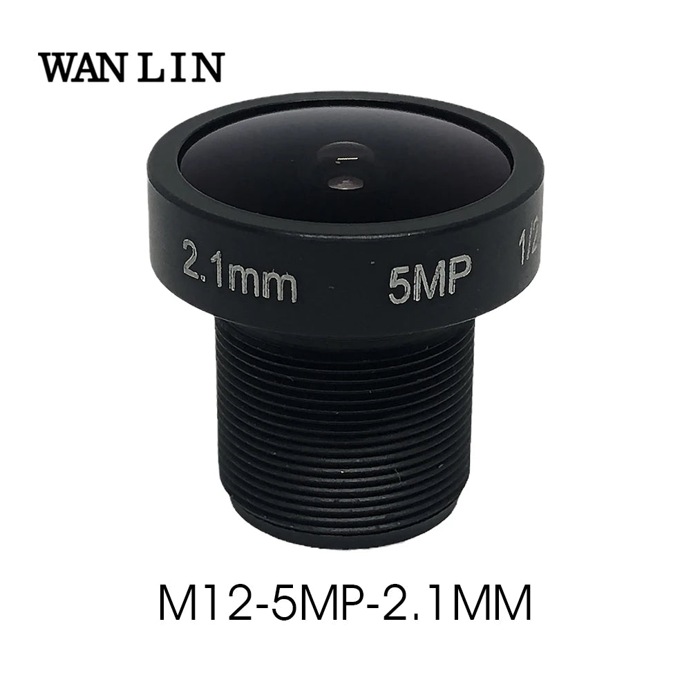 5 MP HD CCTV-objektiv, 2.1 mm, 5,0 megapixel IP-kameraobjektiv, MTV-kort, IR, M12-objektiv F2.0, bildformat 1/2.5" för HD-övervakningskameror