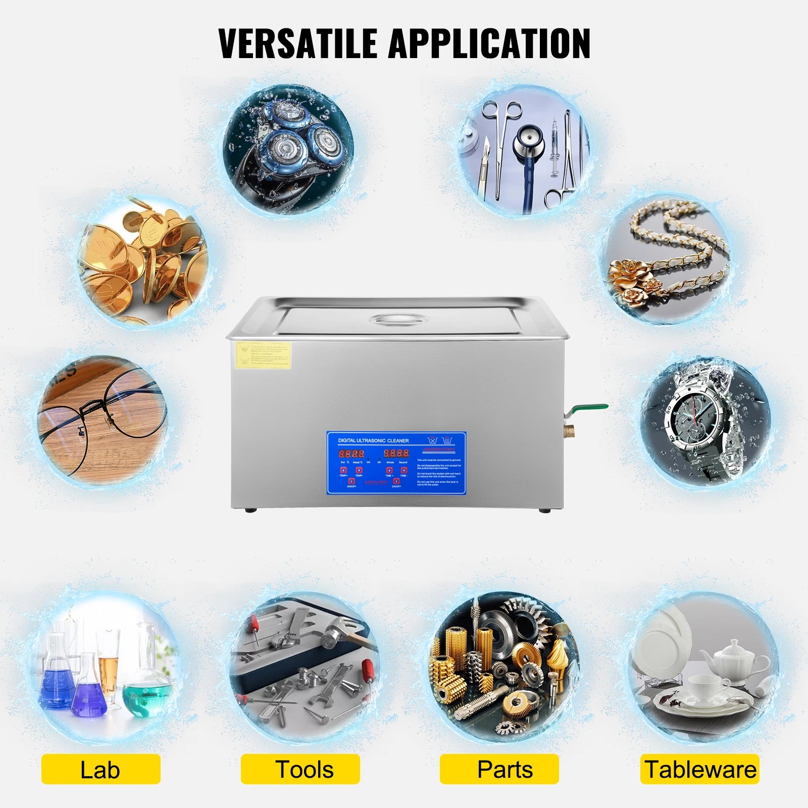 Υπερηχητική Συσκευή Καθαρισμού 1,3–30L με Θέρμανση και Ψηφιακό Βαθύ Καθαρισμό
