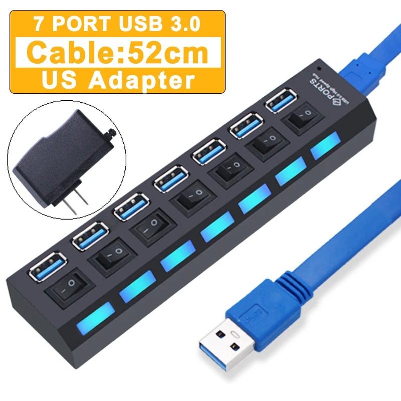 Switched USB Hub - 4 or 7 Ports