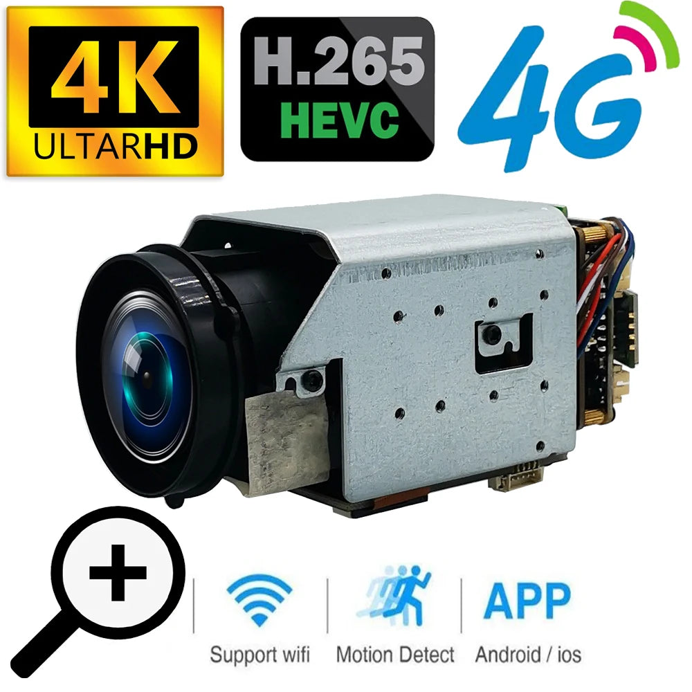 Mini 5MP 4G IP Camera Module with 10x Zoom, ONVIF, P2P, Mic and Speaker