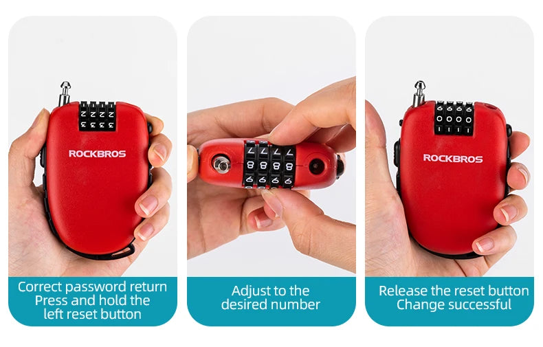 Steel Cable Password Lock for Bike and Helmet