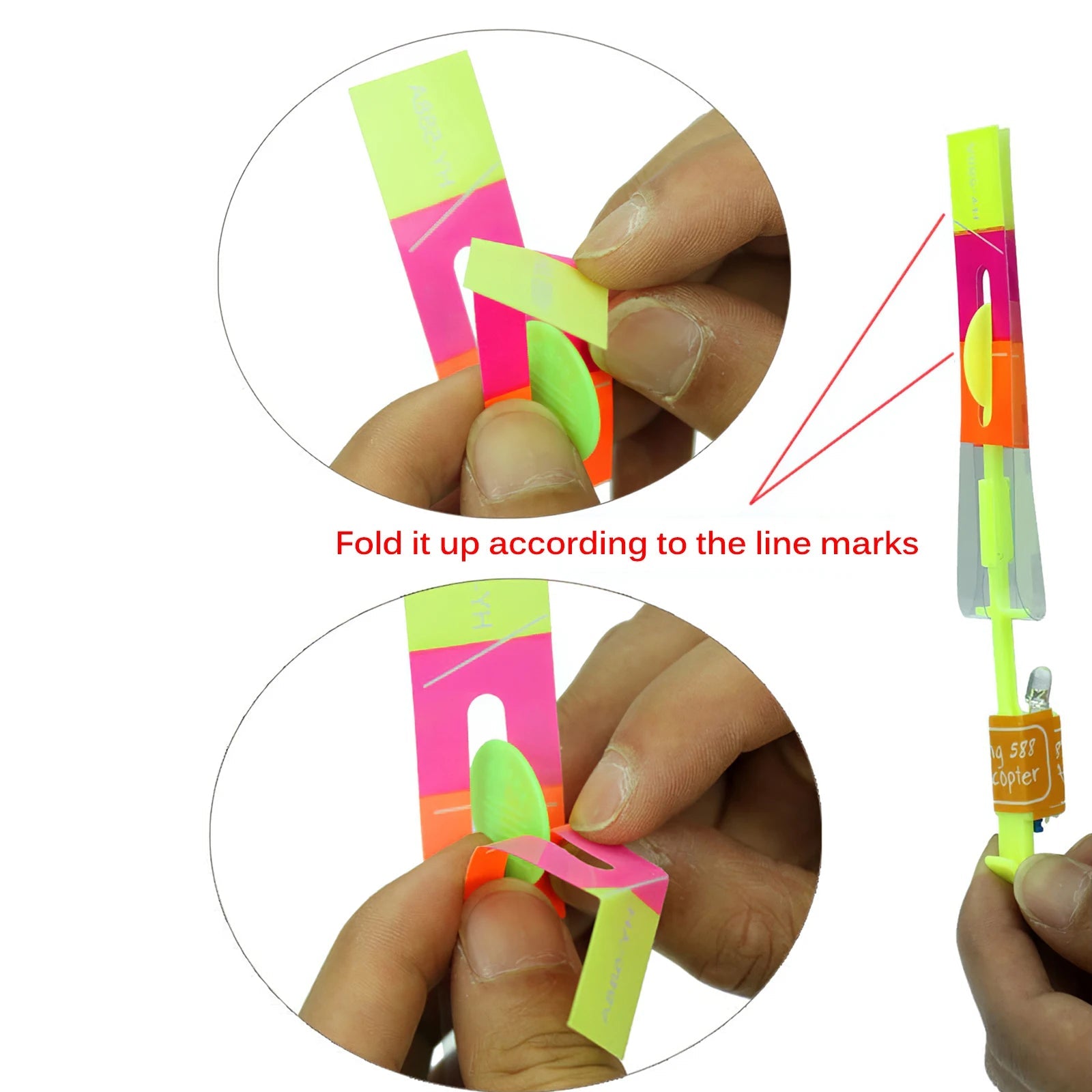 10PCS Outdoor Shining Rocket Flash LED Light Night Kids Luminous Slingshot Toys Shine Slingshot Elastic Helicopter Rotating Toy