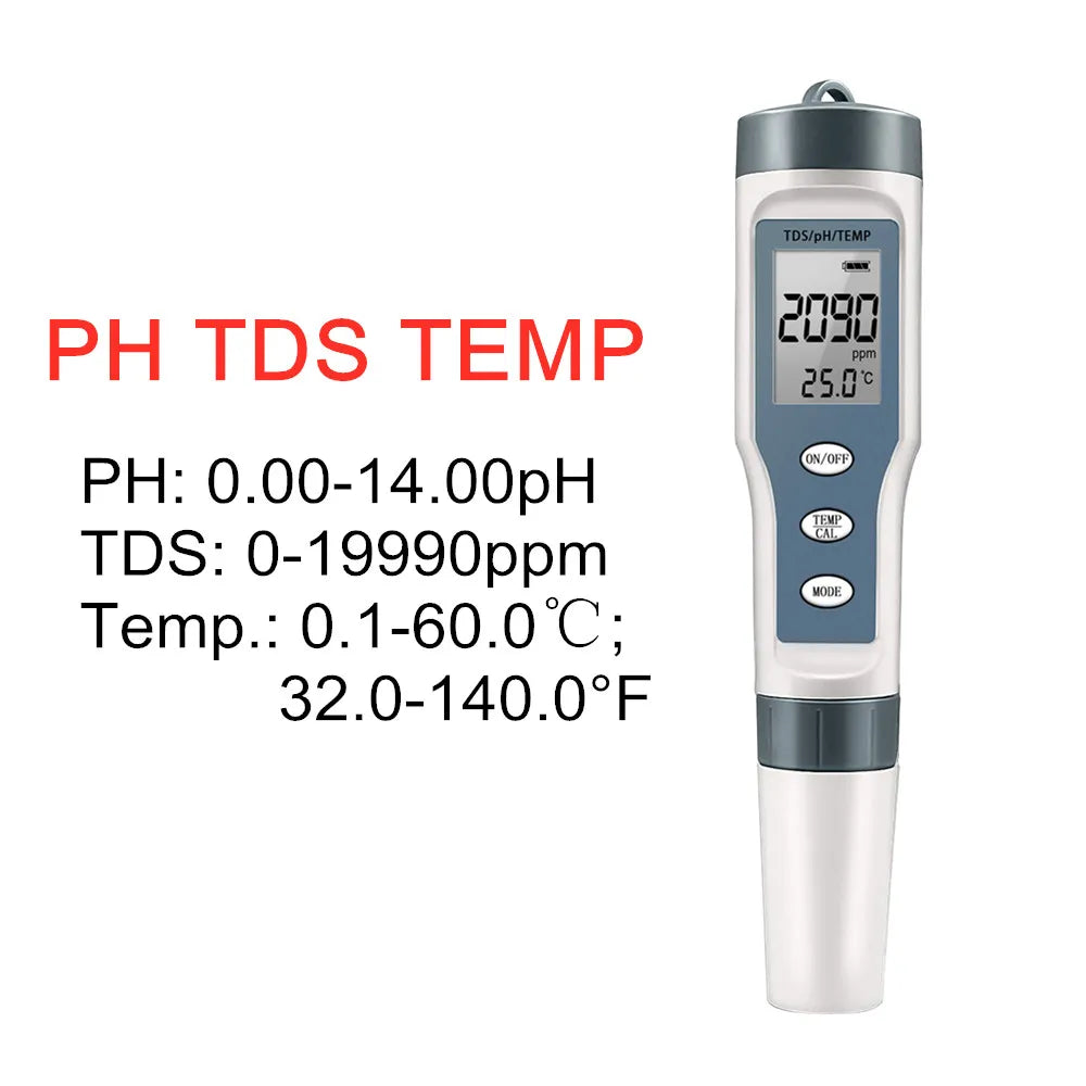 Digital Water Tester - pH, EC and TDS Options