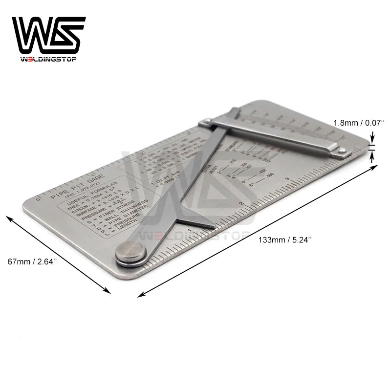 Stainless-Steel Pipe Pit and Weld Inspection Gauge