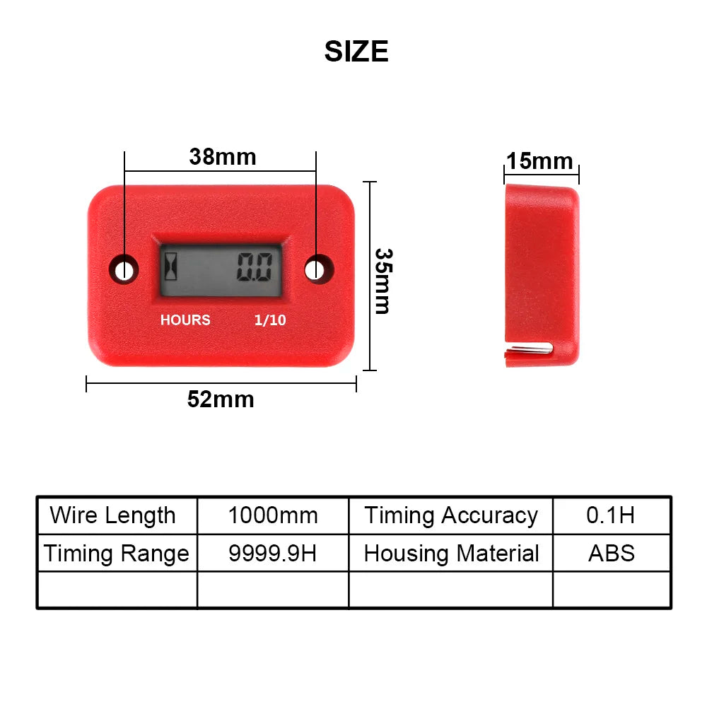 Tachometer 100-30000 RPM Meter Gauge Digital Tach Hour Tester Motorcycle Accessories for ATV Lawn Mower 2/4 Stroke Electric Saw