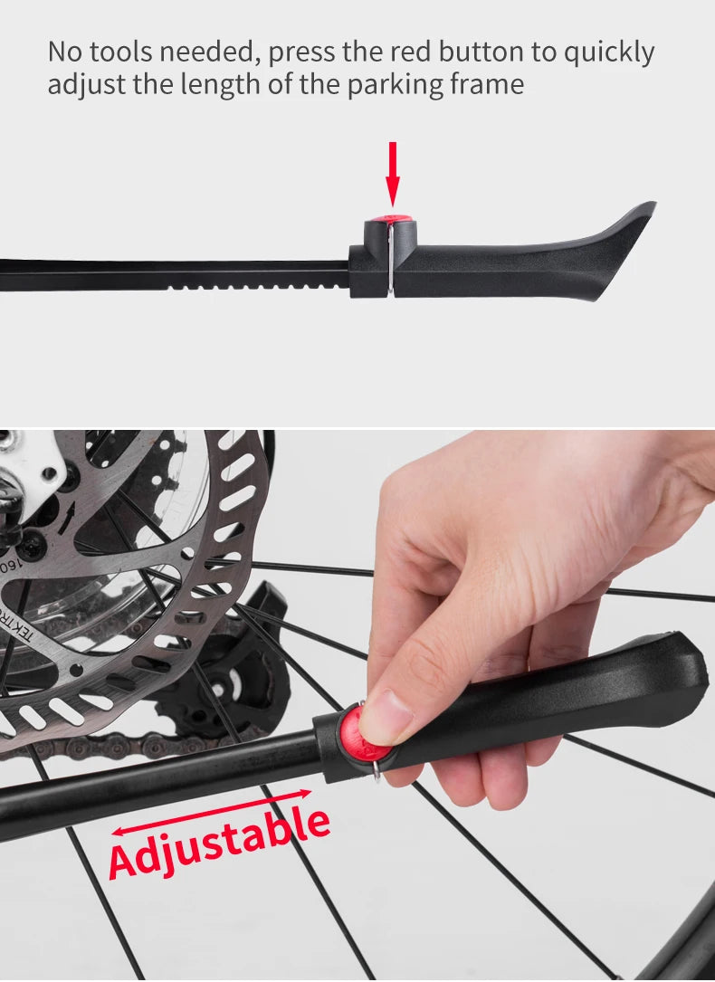 Adjustable Bicycle Kickstand with Stable Anti-Slip Foot Support
