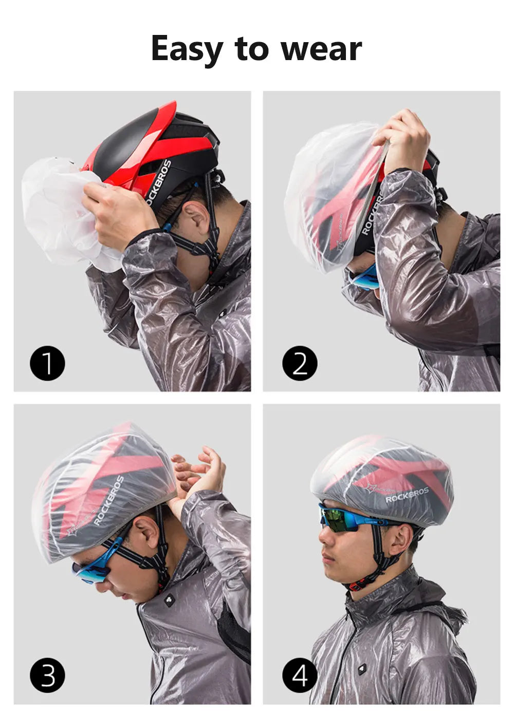 Capacete de bicicleta proteção contra chuva e vento