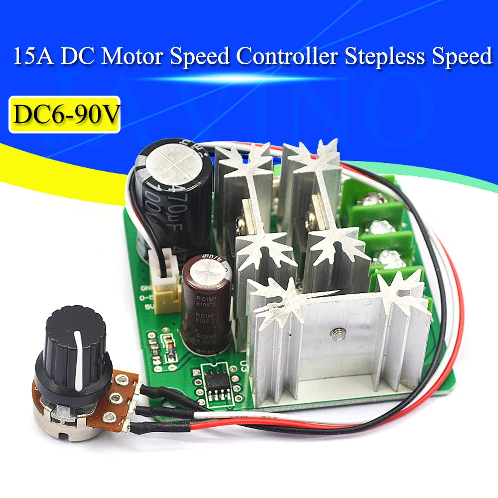 DC Motor PWM Speed Controller, 6–90 V, 15 A