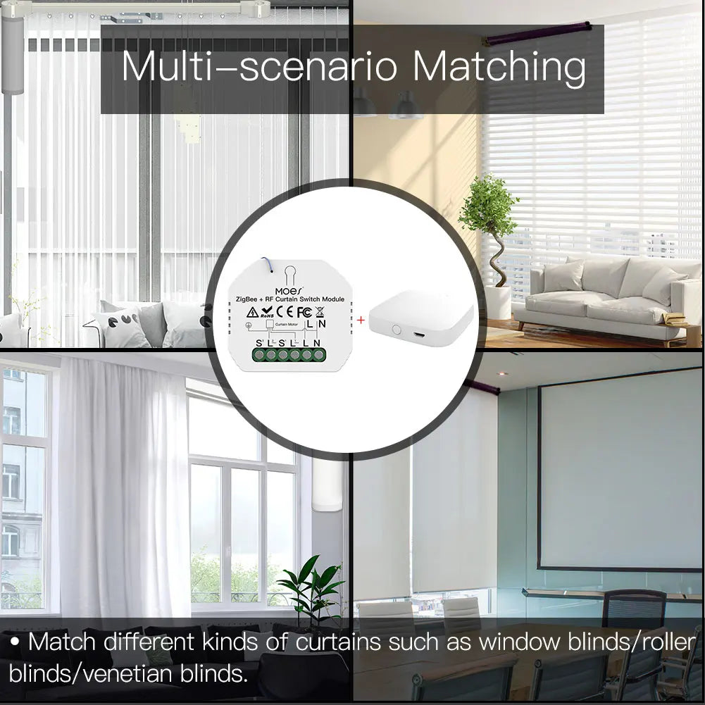 MOES ZigBee 3.0 Smart Curtain Switch Module Motorized Roller Shutter Blinds Motor Tuya Smart Life Alexa Echo Google Home