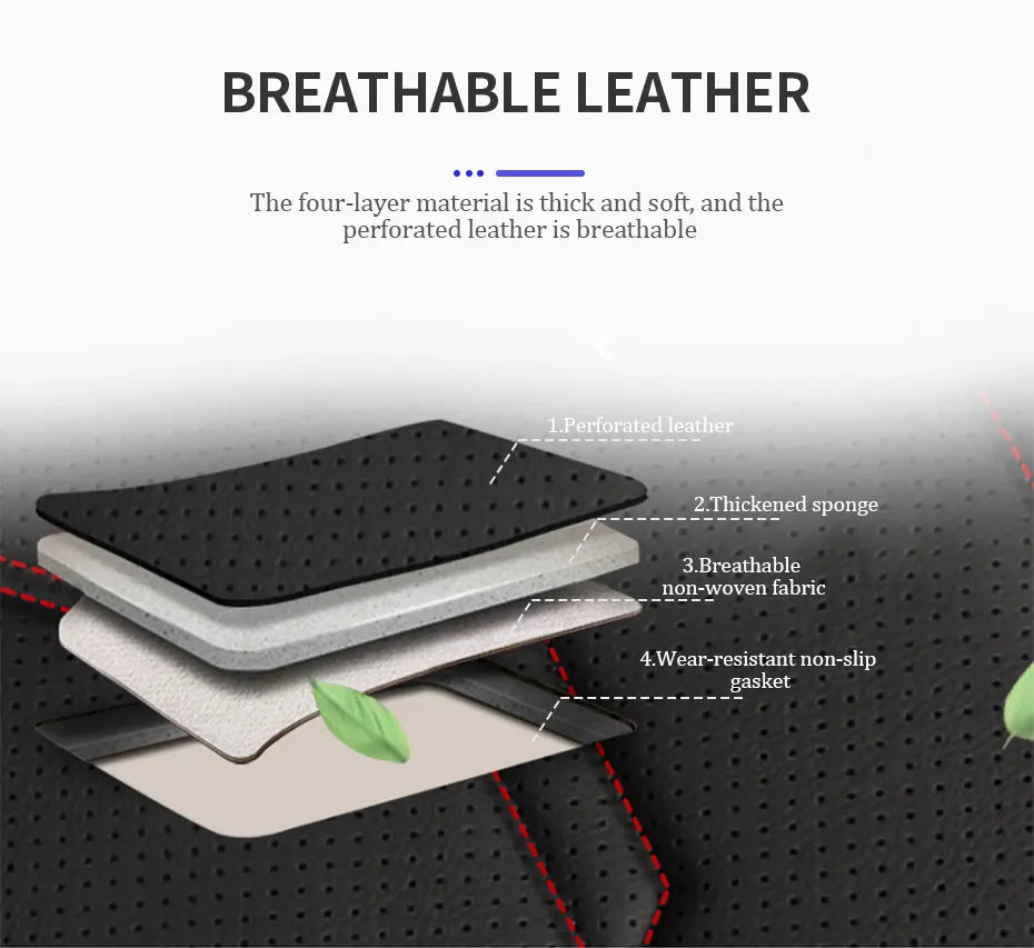 SEAMETAL Wrapped Car Seat Cover Anti Scratch Wear-Resistant Vehicle Seat Protector Cushion PU Leather Breathable Auto Chair Pad