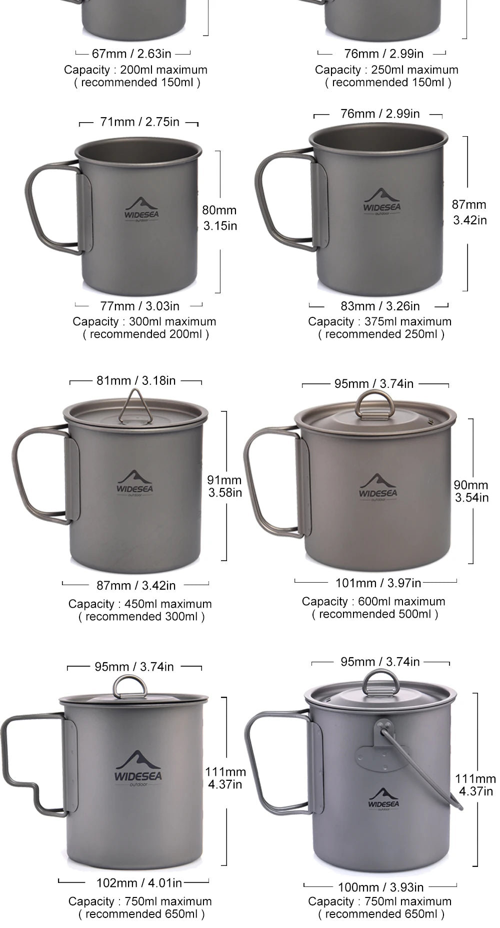 Camping Titanium Mug 0.6L