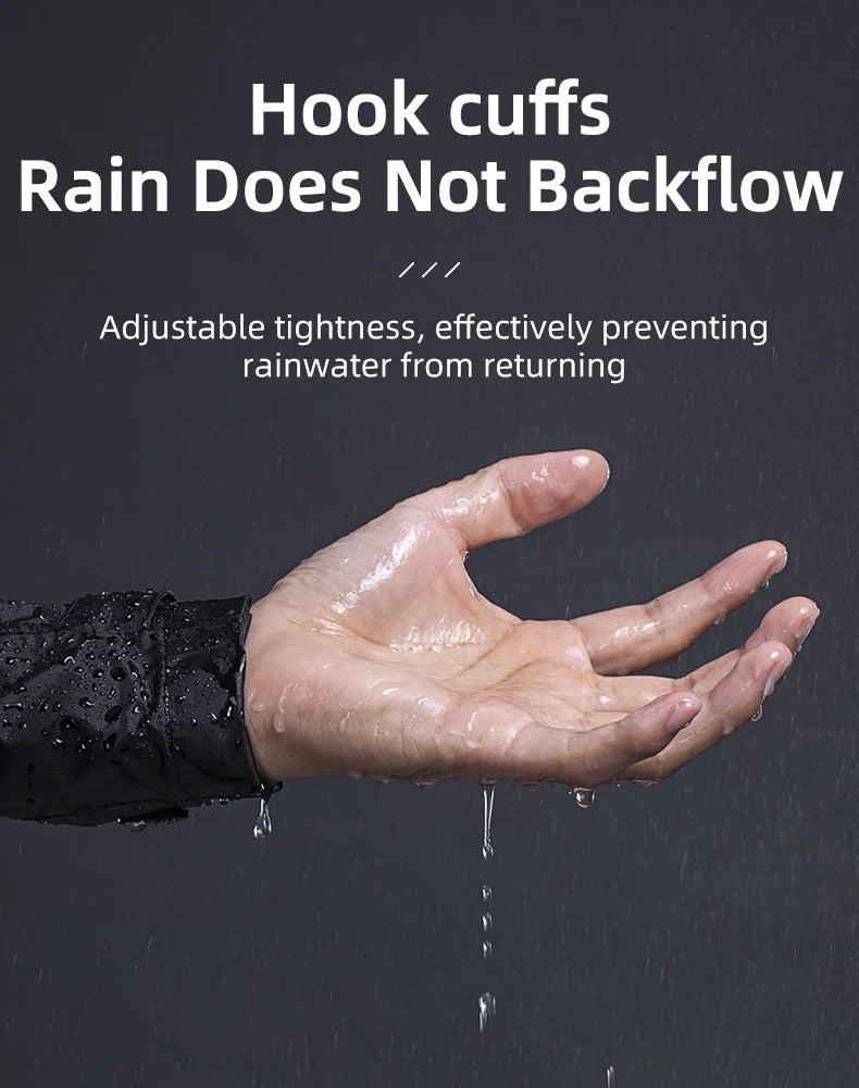 ROCKBROS Cycling Waterproof Jacket Men Breathable Reflective Hooded Raincoat Waterproof Outdoor Sport Windbreaker European Size