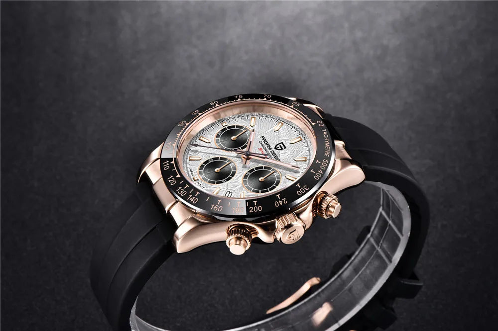 Meteorite Dial Men's Luxury Quartz Chronograph Watch
