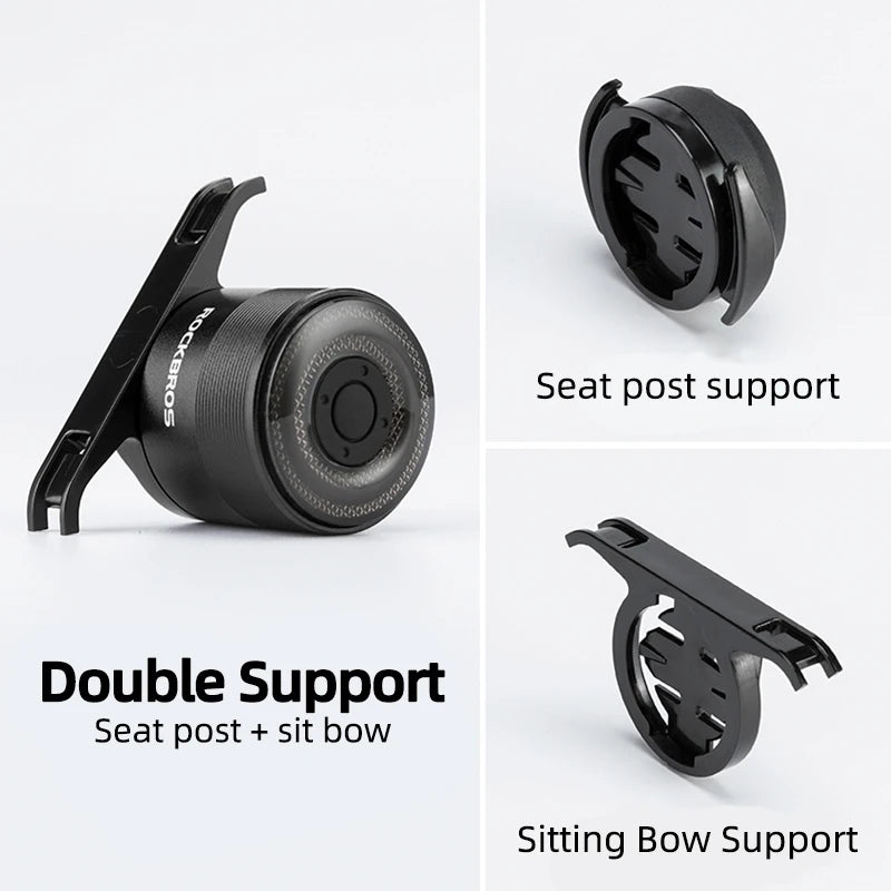 USB dobíjecí zadní světlo na kolo s chytrým senzorem a vodotěsností IPX6