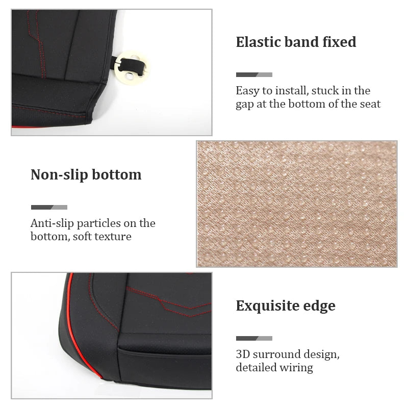 SEAMETAL Wrapped Car Seat Cover Anti Scratch Wear-Resistant Vehicle Seat Protector Cushion PU Leather Breathable Auto Chair Pad