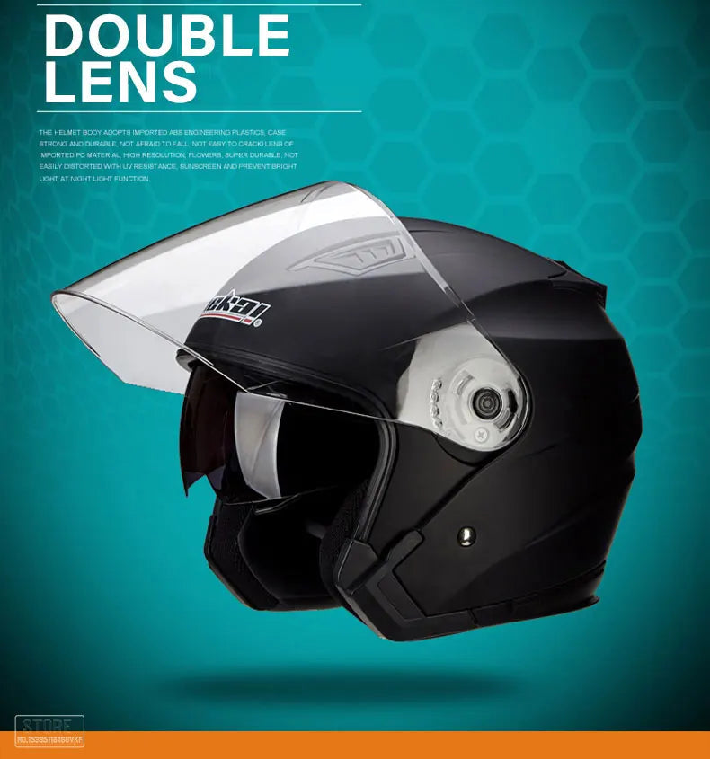 Motorbike Casco Go Kart Scooter Motor Van Motorcycle Dual Lens Vintage Helmets Four Seasons Racing Half Helmets Casque Helmet