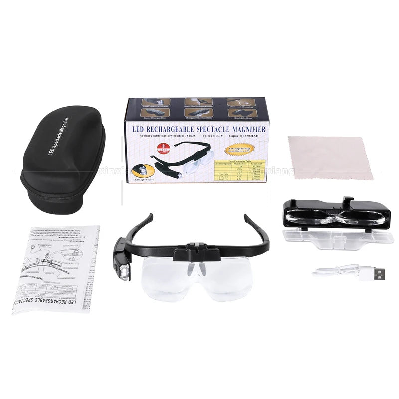 Rechargeable Head Magnifier with Three Lenses