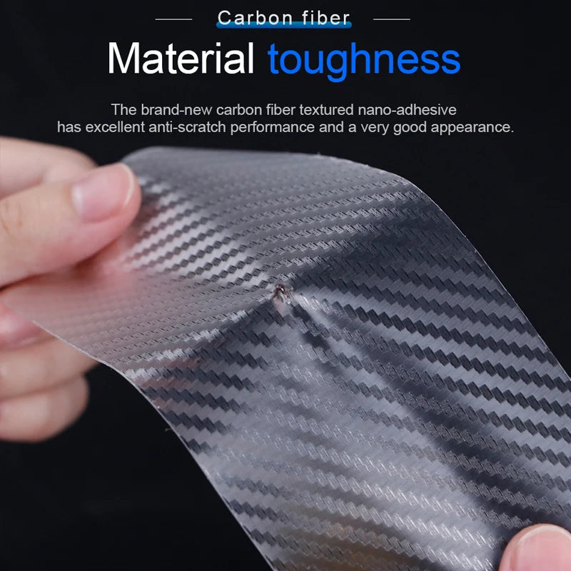SEAMETAL Carbon Fiber Car Sticker Door Edge Transparent Film Anti Scratch Auto Door Sill Protector for Bumper Trunk Household Ca