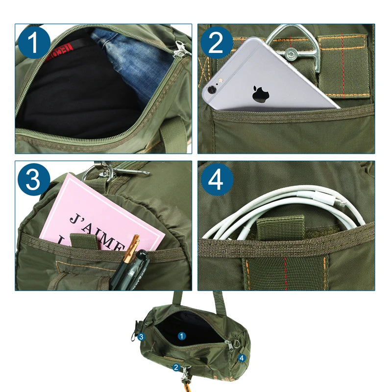 Tactical Duffle Bag Water-Resistant Nylon Travel Gear Bag