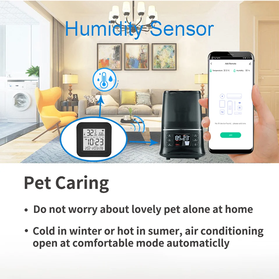 Tuya Wi-Fi IR Controller with Temperature and Humidity Display