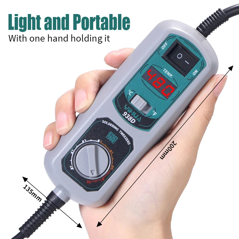 938D Heated Tweezer Soldering Station - Plug Options