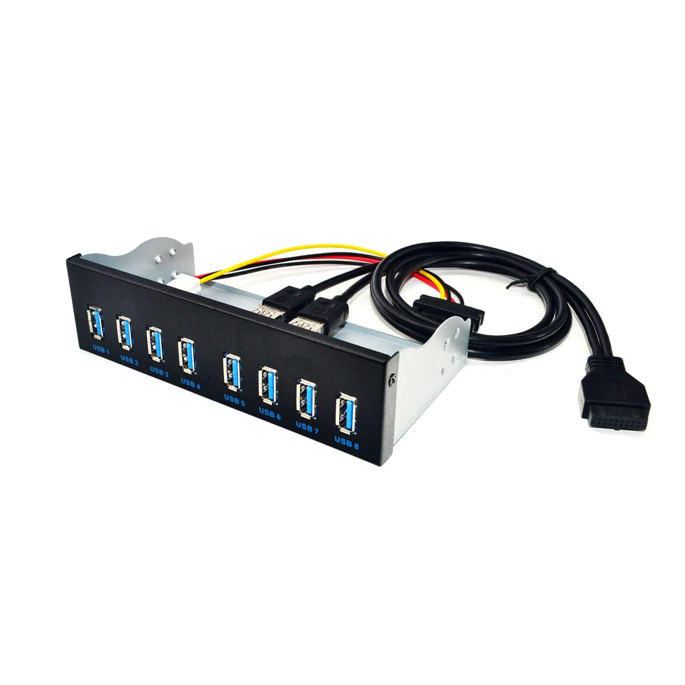 IO3394 USB 3.0-frontpanelhub med åtte porter