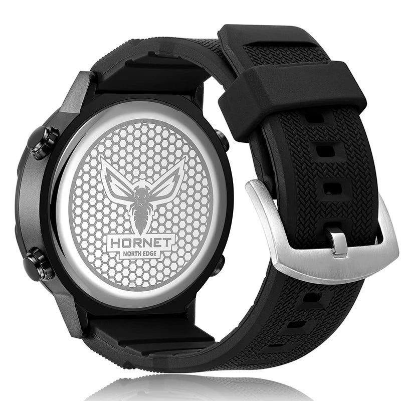 NORTH EDGE pánske smart hodinky, svetový čas, odpočítavanie, stopky, vojenské štýlovej, vodotesné do 50m, pre plávanie