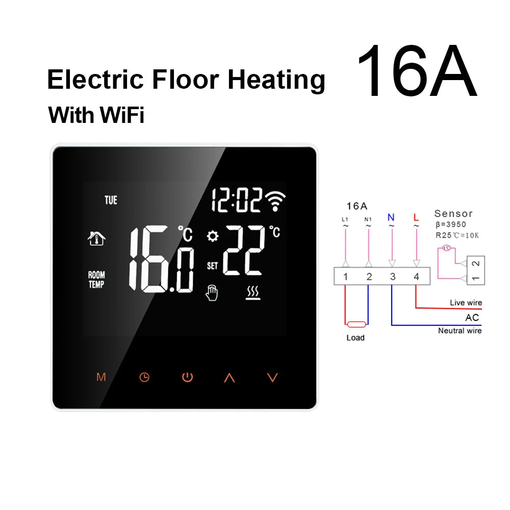 AVATTO Tuya WiFi Smart Thermostat Electric Heating Water Gas Boiler Temperature Remote Controller Work with Alexa,Google Home