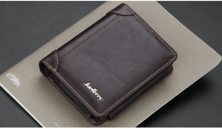 New PU Leather Men Wallets High Quality Zipper Short Desigh Card Holder Male Purse Vintage Coin Holder Men Wallets
