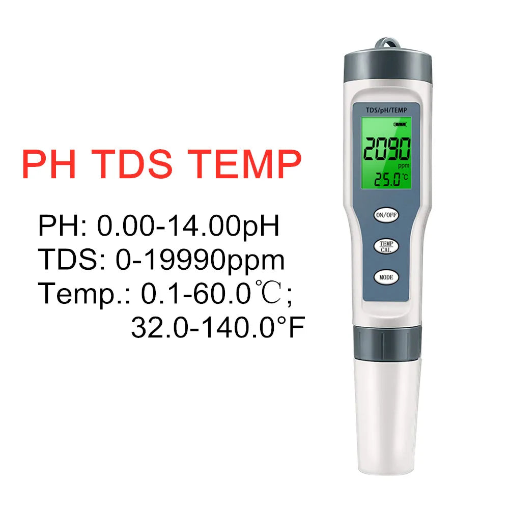 Digital Water Tester - pH, EC and TDS Options