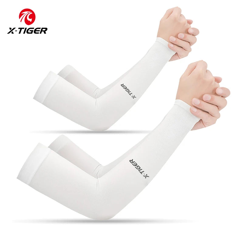 X-TIGER Cycling Arm Sleeves Ice Fabric Anti-UV Sunscreen Running Cycling Sleeve Outdoor Sport Cycling Arm Warmers Men Women