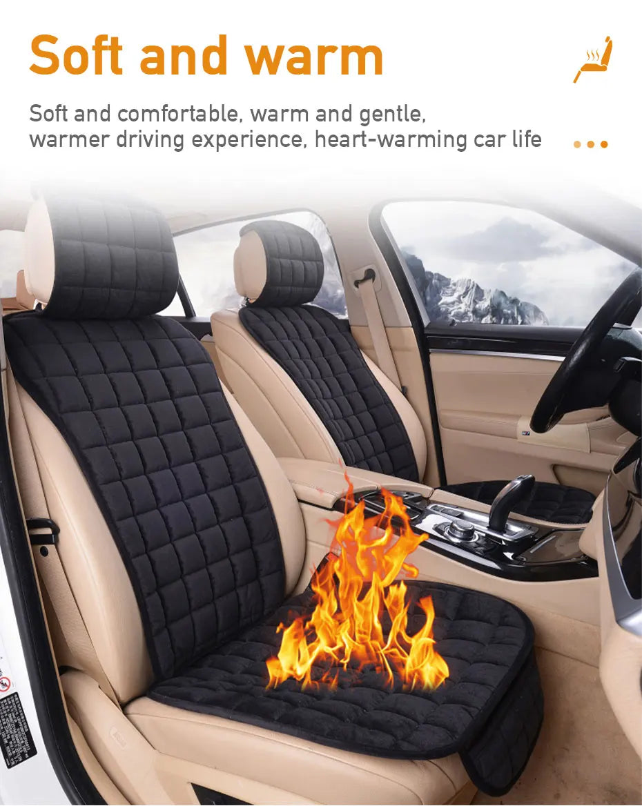 SEAMETAL Plush Car Seat Cover Soft Vehicle Seat Cushion with Backrest Pad Anti Scratch Chair Protector Universal for Sedan Suv