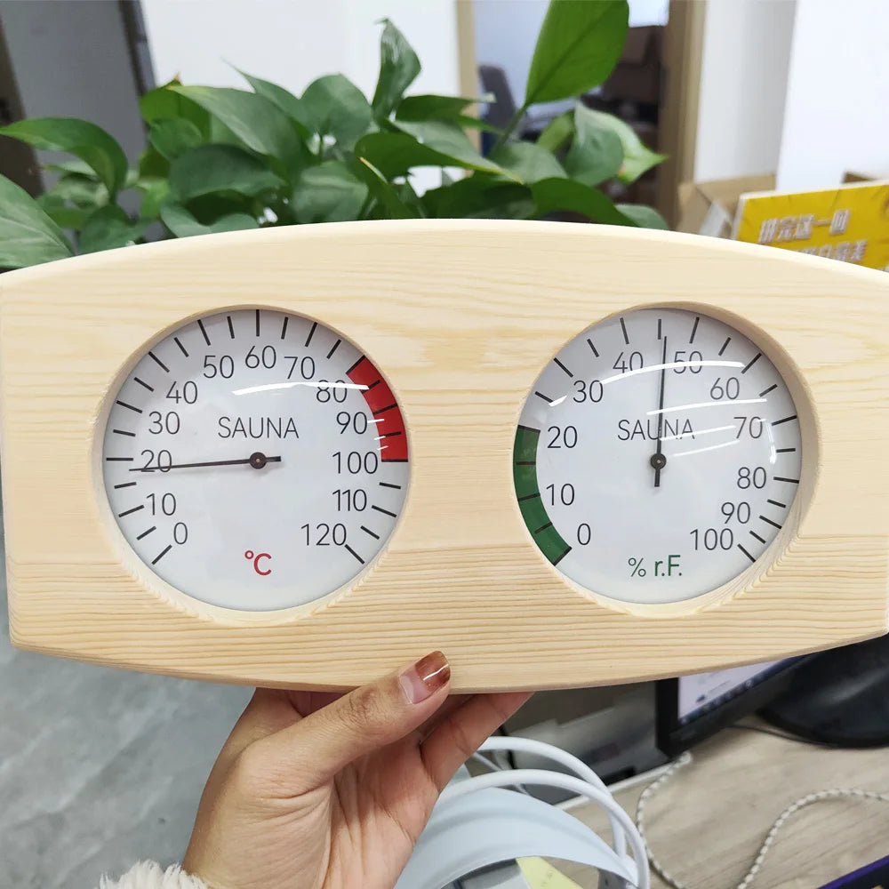 Wooden Sauna Thermometer & Hygrometer
